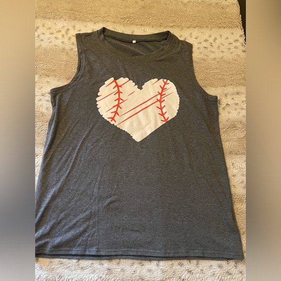 Tops - Large gray baseball tank